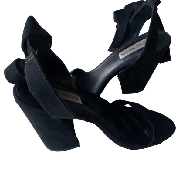 Steve Madden block heel lace up black shoes, size 7 - Picture 7 of 11